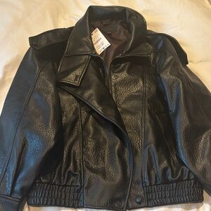Zara Viral Post Black faux Leather Jacket